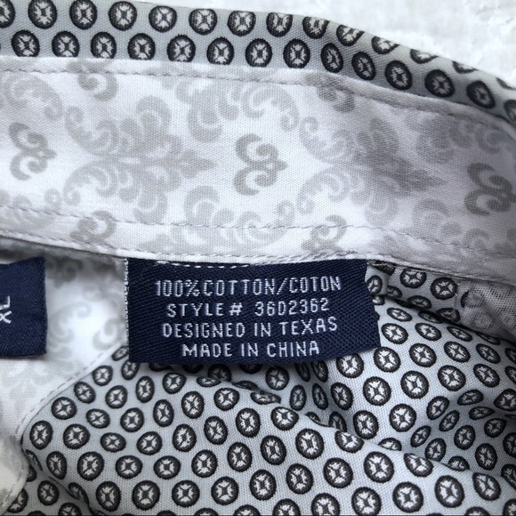 Panhandle Slim Gray Geometric Dress Shirt XL - Picture 5 of 8